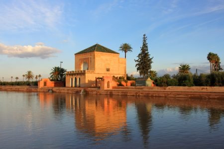 Marrakech gardens on horse drawn carriage