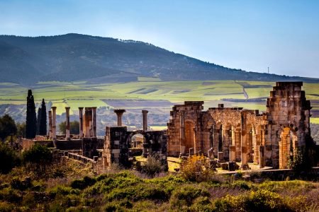 FD visit of Volubilis, mly Idriss & Meknès